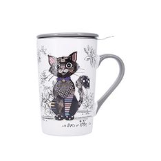 Kiub - Mug tisaniere xl conique mat 435 ml kook chat noir