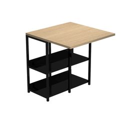 Bureau repliable avec structure métallique - 69 cm - chêne