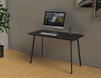 Bureau home office HOPM - 114 x 60 cm - pied noir et plateau noir