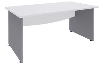 Bureau droit DUAL - L140 - Pieds Alu - plateau blanc