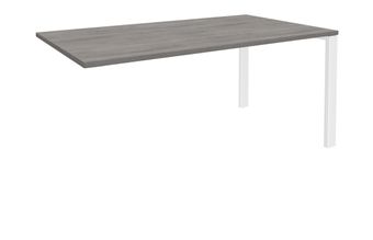 Bureau simple IRIS - L120 cm - Plan suivant - Pieds blanc - plateau imitation Chêne gris