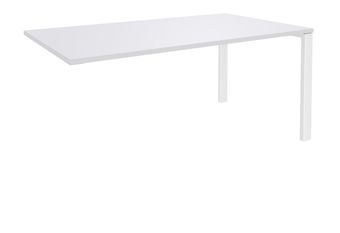 Bureau simple IRIS - L140 cm - Plan suivant - Pieds blanc - plateau Blanc perle