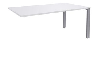 Bureau simple IRIS - L140 cm - Plan suivant - Pieds aluminium - plateau Blanc perle