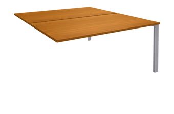 Bureau Bench IRIS - L160 cm - Plan suivant - Pieds aluminium - plateau imitation Merisier