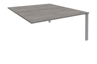 Bureau Bench IRIS - L160 cm - Plan suivant - Pieds aluminium - plateau imitation Chêne gris