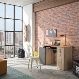 Bureau droit INDUS avec rangement - L. 120 x P. 55 x H. 75 cm