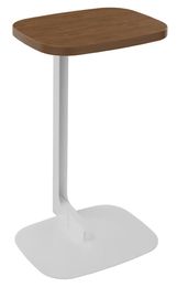 Gueridon ILO - L40xP30xH66cm - pieds blanc - finition noyer