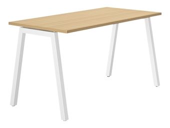 Bureau CONNEXION - 180 cm - Pieds métal - Chêne/blanc