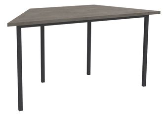 Table de réunion trapèze - 140 x 70 cm - Pieds carrés anthracite - imitation chêne gris