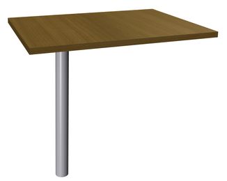 Extension IDRA/DUAL sur Pied tube - 80 x 60 cm - Pied alu - plateau imitation noyer