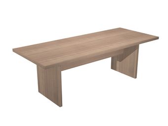 Table de réunion FLORA - L220 x P100 cm - pieds panneaux - plateau imitation merisier arabis