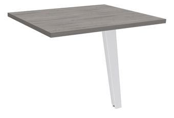 Retour direct pour bureau Steely - L80 - pied blanc - plateau imitation chêne gris