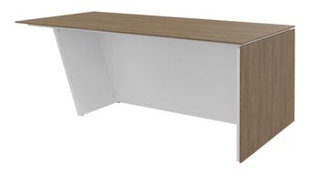 Bureau KHEOPS avec pied droit à droite - L200 - plateau imitation noyer - structure blanc perle