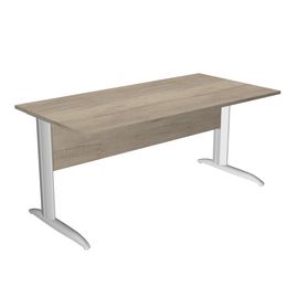 Bureau droit Trend - L160 - Pieds métals - plateau imitation chêne canadien - pied alu