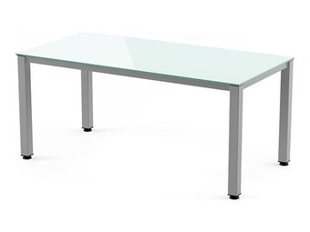 Rocada Executive - Mesa - rectangular - blanco - gris, RAL 9006 base