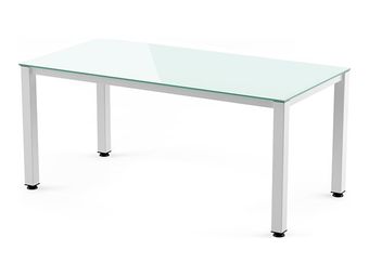Rocada Executive - Mesa - rectangular - blanco - blanco, RAL 9003 base