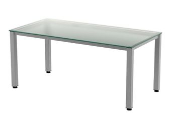 Rocada Executive - Mesa - rectangular - translúcido - gris, RAL 9006 base