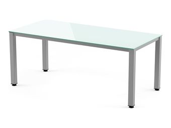 Rocada Executive - Mesa - rectangular - blanco - gris, RAL 9006 base