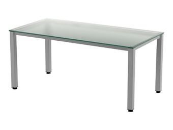 Rocada Executive - Mesa - rectangular - translúcido - gris, RAL 9006 base