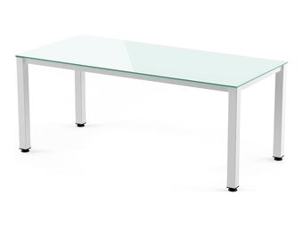 Rocada Executive - Mesa - rectangular - blanco - blanco, RAL 9003 base
