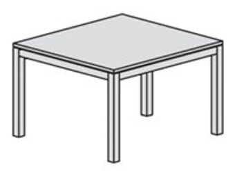 Rocada Executive - Mesa - cuadrado - blanco - aluminio base