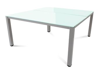 Rocada Executive - Mesa - rectangular - blanco - aluminio base