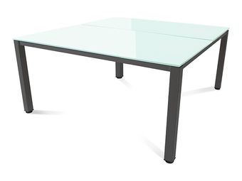 Rocada Executive - Mesa - rectangular - blanco - antracita base