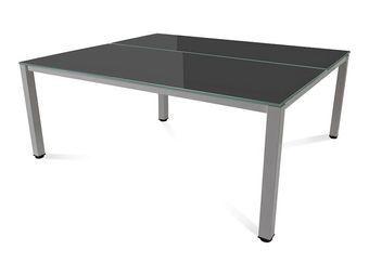 Rocada Executive - Mesa - rectangular - negro - gris, RAL 9006 base