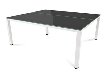 Rocada Executive - Mesa - rectangular - negro - blanco, RAL 9003 base