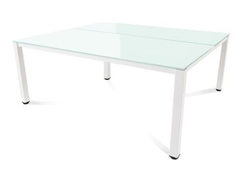 Rocada Executive - Mesa - rectangular - blanco - blanco, RAL 9003 base