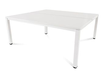 Rocada Executive - Mesa - rectangular - blanco - blanco, RAL 9003 base