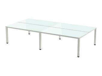 Rocada Executive - Mesa - rectangular - blanco - blanco, RAL 9003 base
