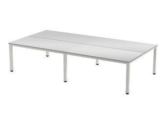 Rocada Executive - Mesa - rectangular - gris - blanco, RAL 9003 base