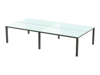 Rocada Executive - Mesa - rectangular - blanco - antracita base