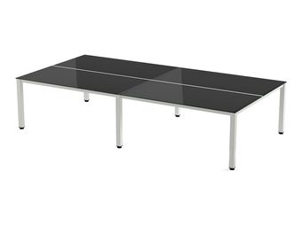 Rocada Executive - Mesa - rectangular - negro - blanco, RAL 9003 base