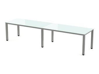 Rocada Executive - Mesa - rectangular - blanco - aluminio base