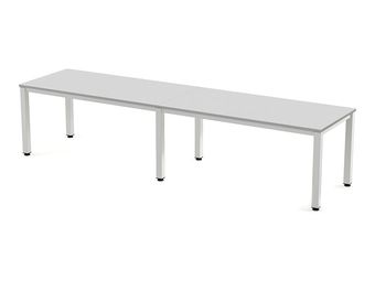 Rocada Executive - Mesa - rectangular - gris - blanco, RAL 9003 base