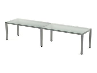 Rocada Executive - Mesa - rectangular - transparente - gris, RAL 9006 base