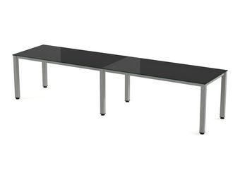 Rocada Executive - Mesa - rectangular - negro - aluminio base