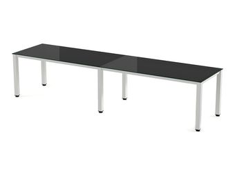Rocada Executive - Mesa - rectangular - negro - blanco base