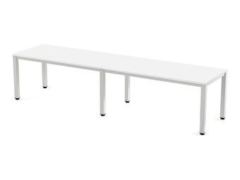 Rocada Executive - Mesa - rectangular - blanco - blanco, RAL 9003 base