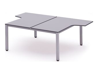 Rocada Executive - Mesa - con forma de L - gris - gris, RAL 9006 base