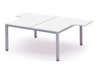 Rocada Executive - Mesa - con forma de L - blanco - gris, RAL 9006 base