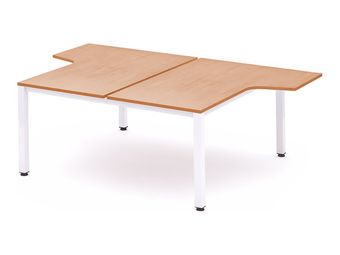 Rocada Executive - Mesa - con forma de L - verde haya - blanco, RAL 9003 base