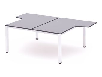 Rocada Executive - Mesa - con forma de L - gris - blanco, RAL 9003 base