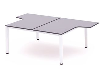 Rocada Executive - Mesa - con forma de L - gris - blanco base