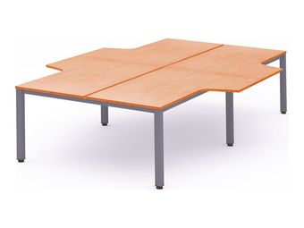 Rocada Executive - Mesa - con forma de L - verde haya - gris, RAL 9006 base