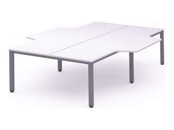 Rocada Executive - Mesa - con forma de L - blanco - gris, RAL 9006 base