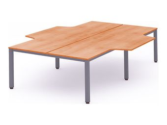 Rocada Executive - Mesa - con forma de L - roble - gris, RAL 9006 base