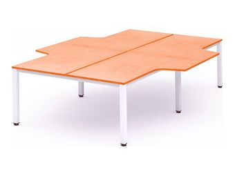 Rocada Executive - Mesa - con forma de L - verde haya - blanco base